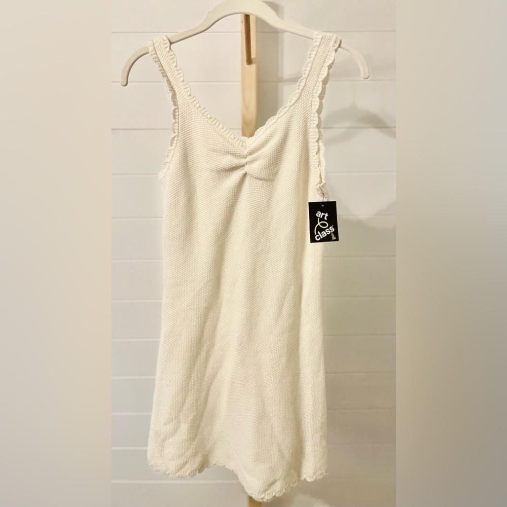 Art Class Girls Ivory Sweater Dress‎ XL Cotton Knit V Neck